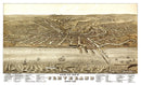 Vintage Map of Cleveland, Ohio 1877