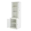 Retro Style Hutch Cabinet with Single Glass Door, China Cabinet for Home, Office, or Studio - White, 75.25'' Tall