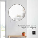34 Inch Circle Mirror Titanium Finish For Entryways