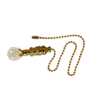 Stephanov Multi-Faceted Crystal Ball Ceiling Fan Pull, 2"h with 12" Polished Brass Chain