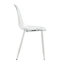 Transparent and Stylish Ergonomic Dining Chair with Silver Metal Legs and Transparent Seat Cushion, One Box of Three