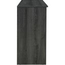TREXM Retro 3-Door Sideboard with Large Storage Space Artificial Rattan Doors and Metal Handles, Accent Cabinet for Living Room and Hallway (Antique Black)
