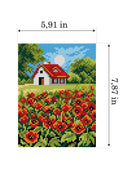 Needlepoint canvas for halfstitch without yarn Poppies 2874E - Printed Tapestry Canvas
