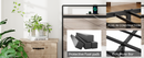 Bed frame king size, wooden platform bed frame with storage LED light headboard and 2 USB, no noise, no spring mattress required and simple assembly tools, large underbed storage, Antique Grey