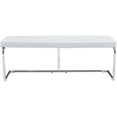 White shoe changing stool, silver metal legs, sofa stool dining chair, suitable for bedroom, fitting room, storage room, dining room, living room. 005