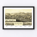 Vintage Map of Peterborough, New Hampshire 1886