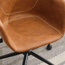 Mid-Century Modern Office Chair,Rolling Swivel Height Adjustable Ergonomic Chair with Frame/Arms, Back Support Home Desk Chair for Living Room,Studying (Brown)