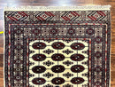 Pakistani Bokhara Rug 4x6, Turkoman Carpet, Vintage Handmade Wool Rug, Ivory