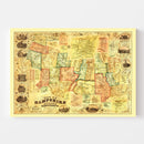 Vintage Map of Hampshire County, Massachusetts 1854