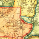 Vintage Map of Hampshire County, Massachusetts 1854