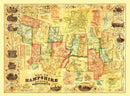 Vintage Map of Hampshire County, Massachusetts 1854