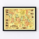Vintage Map of Hampshire County, Massachusetts 1854