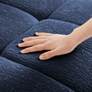Modern Ergonomic Single Seater Sofa with Ottoman, High-Resilience Support, Blue Chenille Upholstery