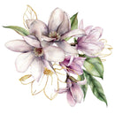 Flowers with Gold Lines Wallpaper