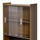 Mid-Century Modern Walnut Vintage Multi-use Cabinet With Cat scratcher Bed cat friendly furniture