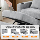 Convertible Sleeper Chair Bed With Linen Upholstery
