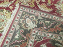 Indo Persian Rug 6x9, Hand Knotted Vintage Indian Sultanabad Agra Wool Rug, Handmade Oriental Carpet 6 x 9, Red Large Floral Design