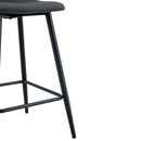 Dark Gray Linen Fabric Bar Chair Set - Two Pieces, Rounded Backrest, Metal Legs, Multiple Colors