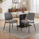 Dining Chairs Set of 2 Modern Retro Linen Chair with Bentwood Back Upholstered Seat Metal Legs Adjustable Foot for Kitchen Dining Room Chairs(Gray Linen)