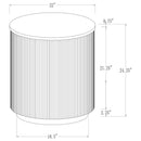 Jason Round White Marble Top Side End Table Greige