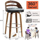Bar Stools Set Of 2 Black Swivel For Home Bar Counter