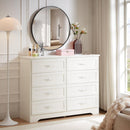 Modern 3 Drawer Bedroom Chest of Drawers with 8 Drawers Dresser, Clothes Organizer -Metal Pulls for Living Room, Bedroom, Hallway, White, 47.6" x 15.7" x 36.7"