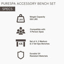 Two Medium Height PureSpa Benches For Four Person Spas Featuring Curved Seating Set