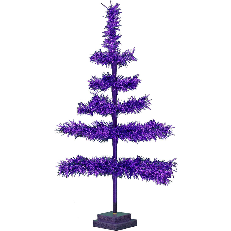 28in Vintage Purple Tinsel Christmas Tree