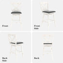 29 Inch Swivel Bar Stool With Grey Faux Leather Upholstery Antique White Wood Frame And Solid Wood Footrest Set Of 2