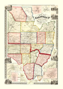 Vintage Map of Saratoga County, New York 1856