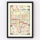 Vintage Map of Saratoga County, New York 1856