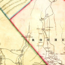 Vintage Map of Ulster County, New York 1853