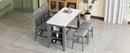 5-piece Counter Height Dining Table Set with Built-in Storage Shelves,Grey(OLD SKU W504S00143)
