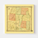 Vintage Map of Yates County, New York 1855
