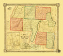 Vintage Map of Yates County, New York 1855