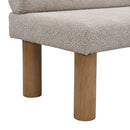 Upholstered Dining Bench, End of Bed, Entryway Bench, Boucle Ottoman for Dining Room, Bedroom, Living Room, Rubber Wood Leg 330 LBS Support, Light Grey