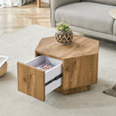 MDF material hexagonal coffee table with drawers.Made of high-quality materials,Adopting a unique hexagonal design,simple and elegant without losing personality.