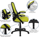 Ergonomic Mesh Back Office Chair Lumbar Support Black Green