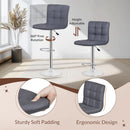 Set Of 4 Adjustable Swivel Barstools In Grey PU Leather