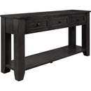 Black Console Table 55In Wide With 3 Drawers And Shelf