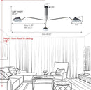 Matt Black Three Arm Adjustable Pendant Light Chandelier