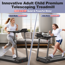 Treadmill with Desk Workstation & Adjustable Height, 300 LBS Weight Capacity, Folding Treadmill with Bluetooth Speaker, Portable Walking Pad Treadmill with Desktop for Home Office