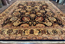 Pak Persian Bidjar Rug 10x13, Midnight Blue and Tan Pakistani Carpet