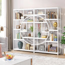 White 5 Tier Etagere Bookshelf Open Shelves Display
