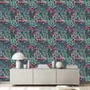Stylish Pink Flowers on Dark Wallpaper Fashionable Select