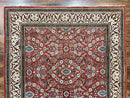 Red Persian Qum Rug 5 x 7.6, Hand Knotted Vintage Wool Fine Carpet 270 KPSI, Floral Allover