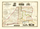 Vintage Map of Union County, Pennsylvania 1856