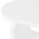 ON-TREND 39.3'*23.6' Modern Cloud Coffee Table with 1.5' Thick Tabletop, Cream Style Irregular End Table with Curved Legs, Unique Design Accent Table with Round Edge for Living Room, Apartment, White
