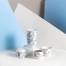 Amal - Arabic Coffee cups (6-Pc) - Blue & Gold