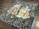 Vintage Belgium Tapestry 4x5, The Concet Musicians, Green